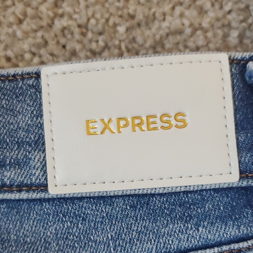 Express Blue Skinny Jeans with Subtle Fading 4R - Picture 5 of 7